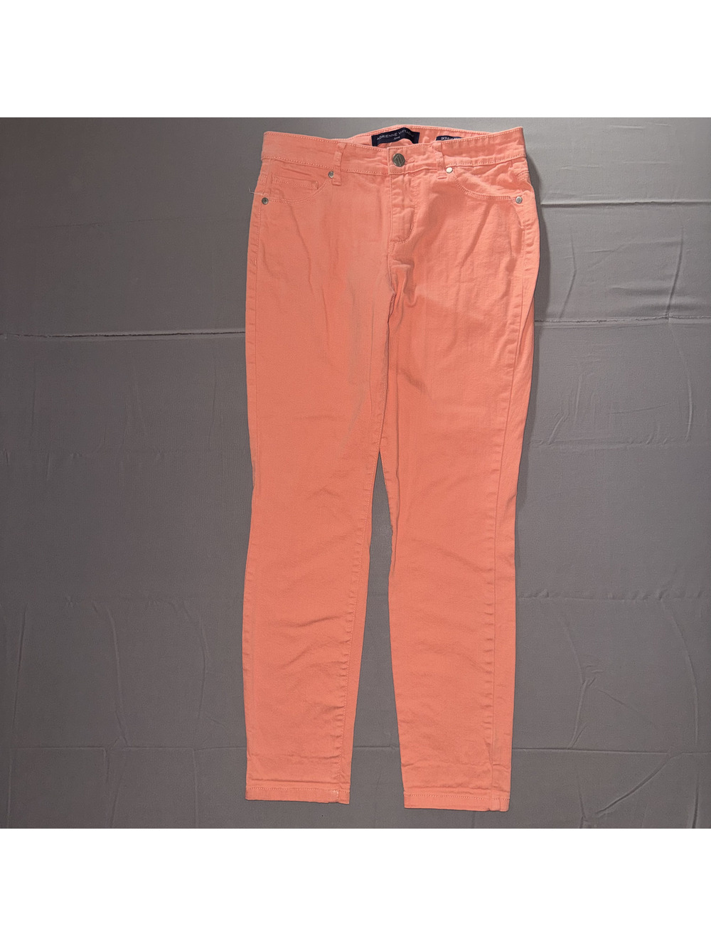 Adrienne Vittadini Womens Skinny Ankle Jeans Cotton Stretch Size 4 Coral Peach